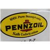 Image 3 : Pennzoil 'Sound Horn, We'll Open' Painted Metal Sign 15'' x 32'' 