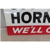 Image 5 : Pennzoil 'Sound Horn, We'll Open' Painted Metal Sign 15'' x 32'' 