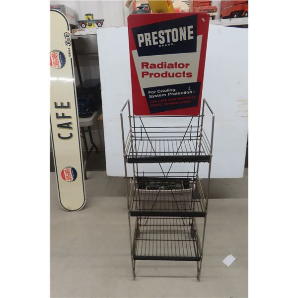 Prestone Radiator Product 3 Tier Service Station Rack with Sign