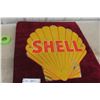 Image 1 : Vintage Shell Clam Painted Metal Sign 21'' x 21'' 