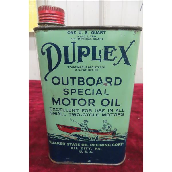 Duplex Outboard Motor Oil Quart Can 