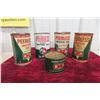 Image 1 : 5 BA Cans: (1) 1lbs Grease Can, (4) Motor Oil Quart 