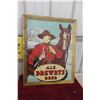 Image 1 : Drewrys Ale Beer Metal Tin Sign with Mountie Drinking Beer