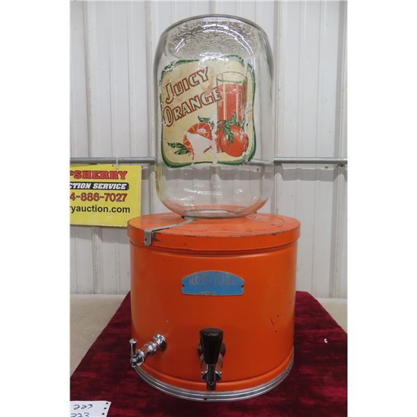 Steel City Mfg. Vintage Juicy Orange Kool Aire Drink Dispenser 