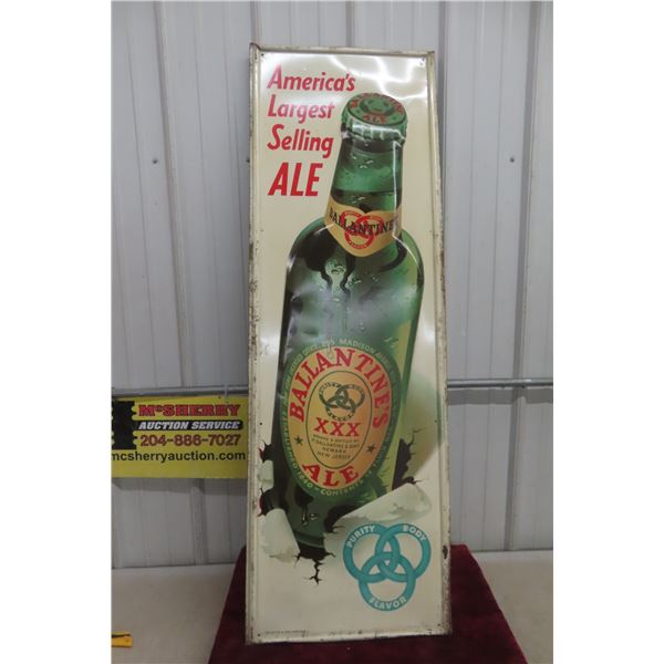 Vintage Ballantines Americas Largest Selling Ale Metal Tin 