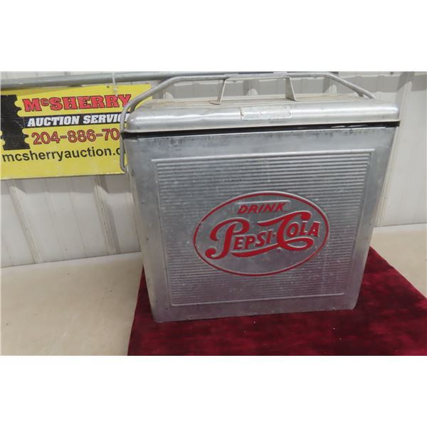 Drink Pepsi-Cola Aluminum Picnic Cooler Late 1940s/50s 