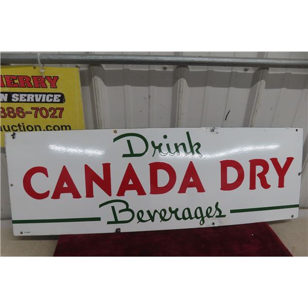 Drink Canada Dry Beverages Porcelain Sign 1940s 