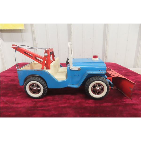 Tonka 24-Hour Service Wrecker Jeep with Snow Plow Pressed Steel 