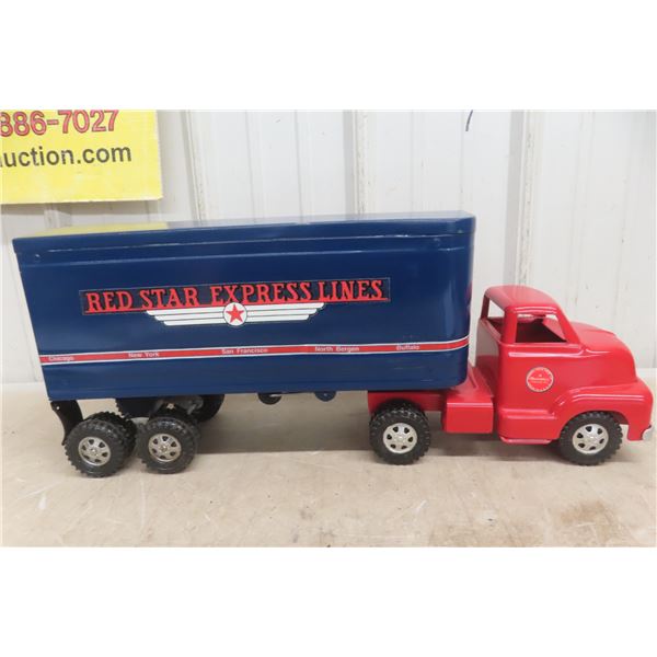 Buckeye Dunwell Red Star Express Truck and Trailer Pressed Steel 