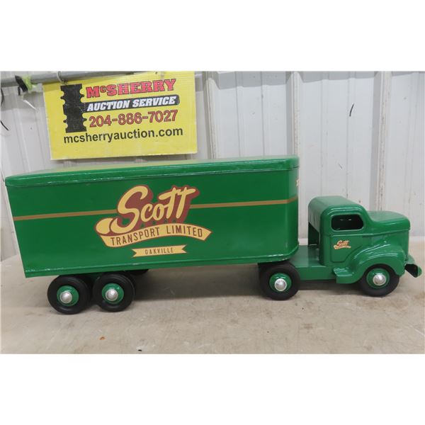 Otaco Minnitoy Scott Transport Truck and Trailer 1950s Professionally