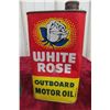 Image 2 : 2 White Rose Outboard Motor Oil Quart Cans 
