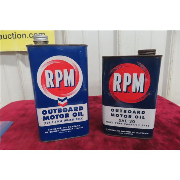 2 RPM Outboard Oil Quart Cans 