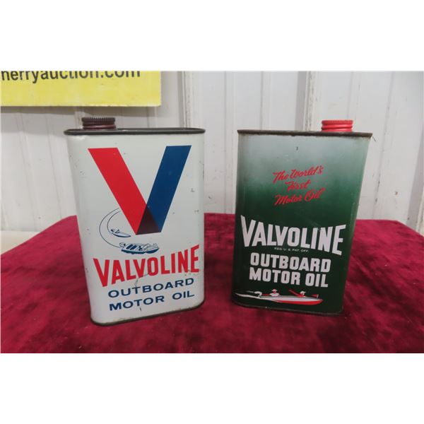 2 Valvoline Outboard Quart Cans 
