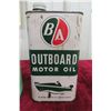 Image 2 : 2 BA Outboard Oil Quart Cans (1) Plastic, (1) Metal 