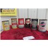 Image 1 : 6 Oil Quart Cans (No Tops) : Enarco, Coop, Veedol, Shell, Anglo 