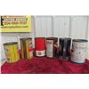 Image 5 : 6 Oil Quart Cans (No Tops) : Enarco, Coop, Veedol, Shell, Anglo 