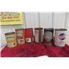 Image 6 : 6 Oil Quart Cans (No Tops) : Enarco, Coop, Veedol, Shell, Anglo 