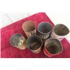 Image 7 : 6 Oil Quart Cans (No Tops) : Enarco, Coop, Veedol, Shell, Anglo 