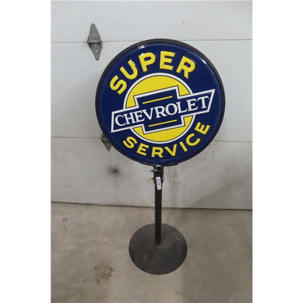 Chevrolet Super Service Floor/Sidewalk Sign on Stand 50'' H , Sign 