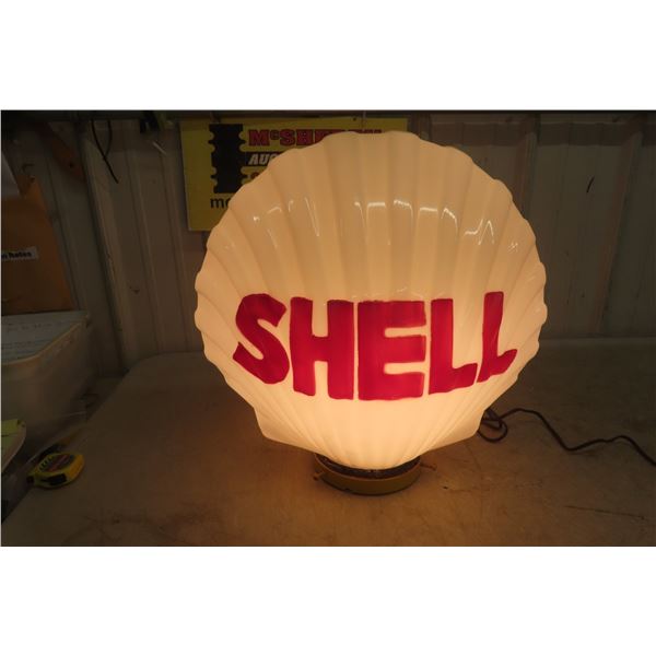 Shell Milk Glass Gas Pump Globe Scallop Shell Shape 1930s with 