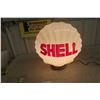 Image 6 : Shell Milk Glass Gas Pump Globe Scallop Shell Shape 1930s with 