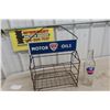 Image 1 : Service Station Carry 6 Bottle Oil Rack Fina with 1 Quart Oil Bottle 