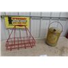 Image 1 : White Rose Gas Pail , 8 Oil Bottle Carry Rack 