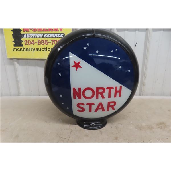North Star Reproduction Gas Pump Globe with Advertising on 