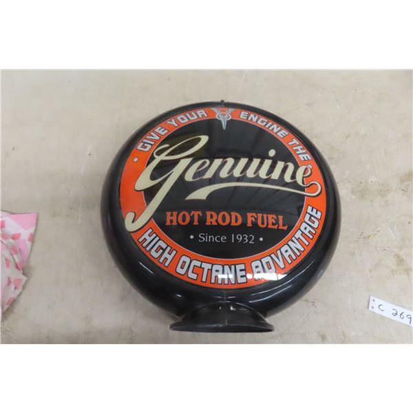 Genuine Hot Rod Fuel Reproduction Gas Pump Globe, Advertising
