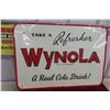 Image 1 : Wynola Metal Tin Sign 'A Real Cola Drink' 1950s 19'' x 27'' 