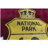 Image 3 : National Park 10 Highway Route Marker Sign 1950s Heavy Metal 