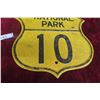 Image 4 : National Park 10 Highway Route Marker Sign 1950s Heavy Metal 