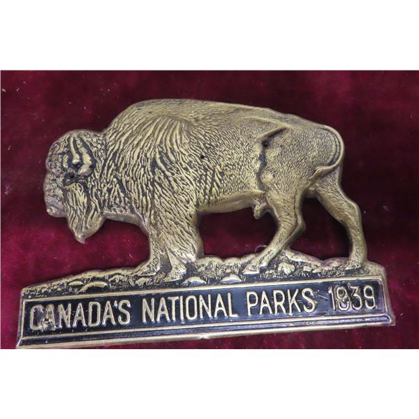Canadian National Park 1939 Grill Badge or Vehicle Pass, Brass