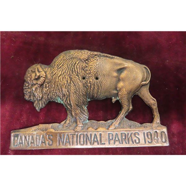 Canadian National Park Grill Badge or Vehicle Pass 3'' x 4'' , Copper