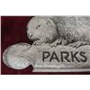 Image 3 : Saskatchewan 1934 Provincial Park Beaver Badge Aluminum 3'' x 