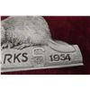 Image 4 : Saskatchewan 1934 Provincial Park Beaver Badge Aluminum 3'' x 