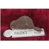 Image 1 : Saskatchewan 1935 Provincial Park Pass Beaver Badge Aluminum