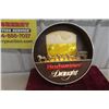 Image 1 : 1980s Budweiser Draught Light Up Keg Style Beer Sign with Iconic 