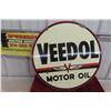 Image 1 : Veedol Motor Oil Porcelain 2 Sided Sign 24'' Diameter, Vintage? 