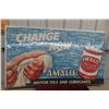 Image 1 : Amalie Motor Oil Paper Banner Sign 29'' x 51'' 
