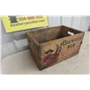 Image 1 : Drewrys Ale Wood Crate with Mountie Drinking + Horse 18 1/2'' x 