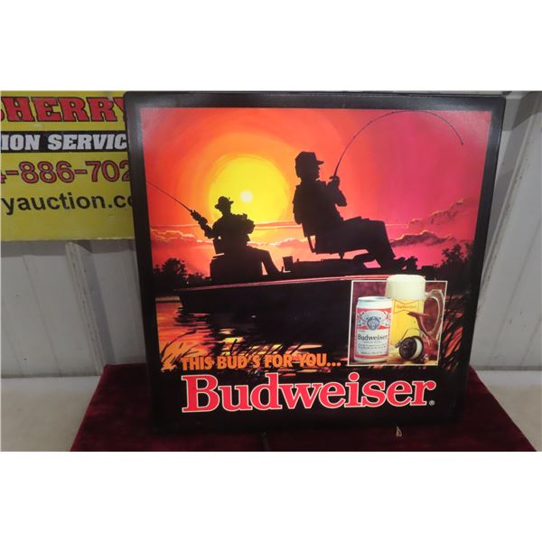 Budweiser Light Up Sign Working 18'' x 18'' Great Cottage Sign with