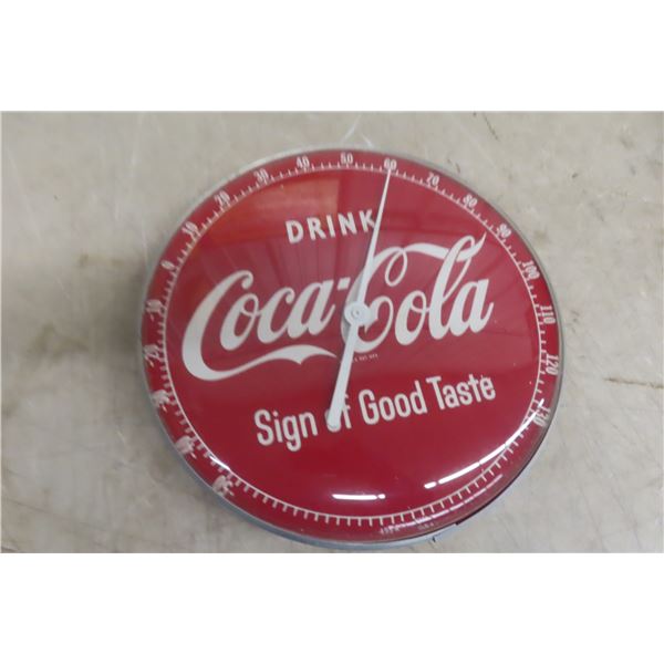 Coca Cola Thermometer 12'' Diameter Glass Lens 1950s 