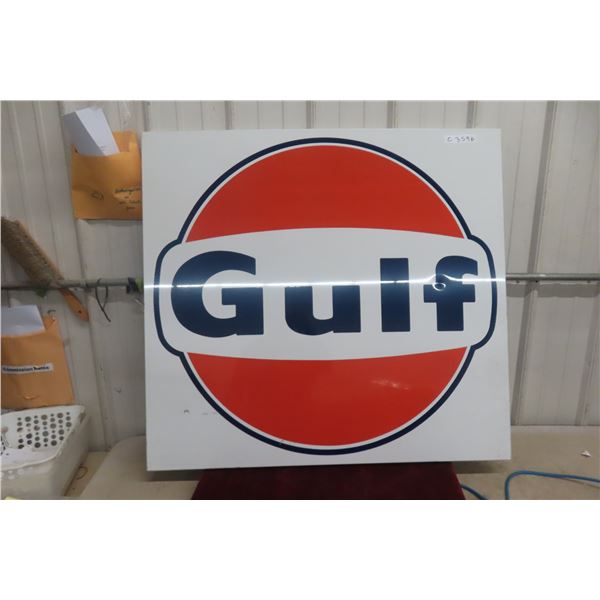 Vintage Gulf Metal Sign 39'' x 36'' 