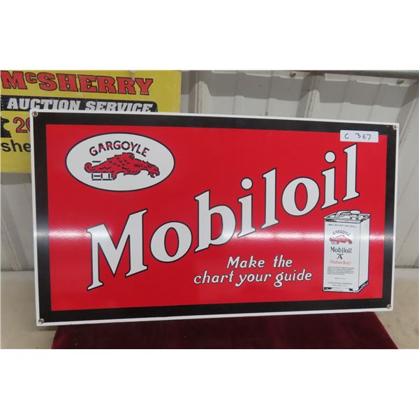 Gargoyle Mobil Oil Metal Sign 30'' x 16 1/2'' Modern 