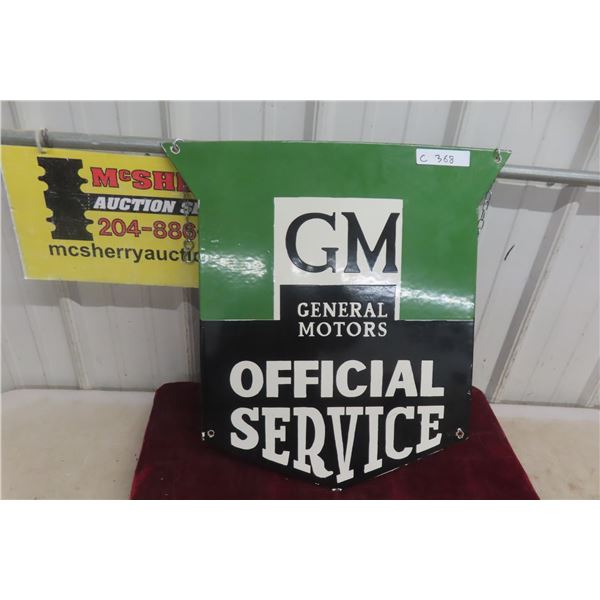 GM General Motors Official Service Porcelain Sign 22'' x Up to 22''