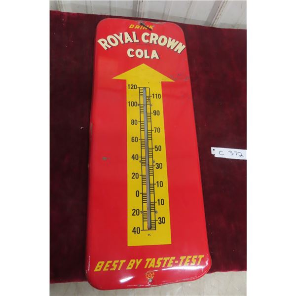 Royal Crown Cola Metal Thermometer with Bulb 9 1/2'' x 25'' 1950s 