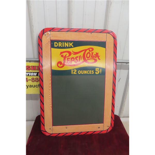 Pepsi Cola 5¢ Metal Menu Board 1960s 19 1/2'' x 27 1/2'' 