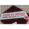 Image 1 : Vintage BA Clean Gasolines 2-Sided Metal Sign 11 1/2'' x 29 1/2'' 