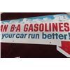 Image 4 : Vintage BA Clean Gasolines 2-Sided Metal Sign 11 1/2'' x 29 1/2'' 